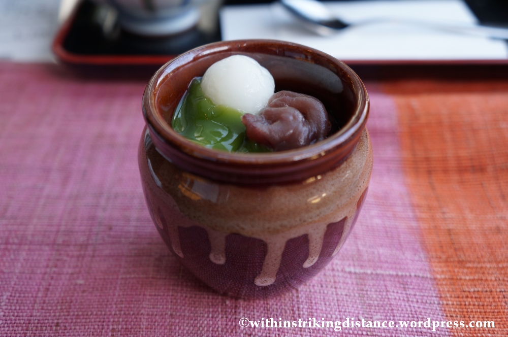 20Nov14 009 Tea Jelly Azuki Dango Nakamura Tokichi Honten Uji Kyoto Kansai Japan